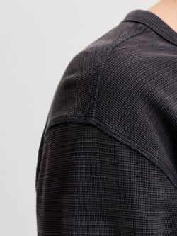 Camiseta m/l con cuello de botones Jack & Jones Dark Navy