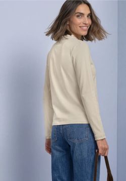 Camiseta m/l con cuello halter Street One Beige
