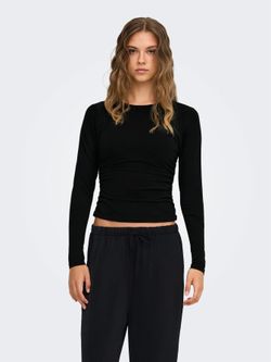 Camiseta m/l con detalle fruncido Only Black
