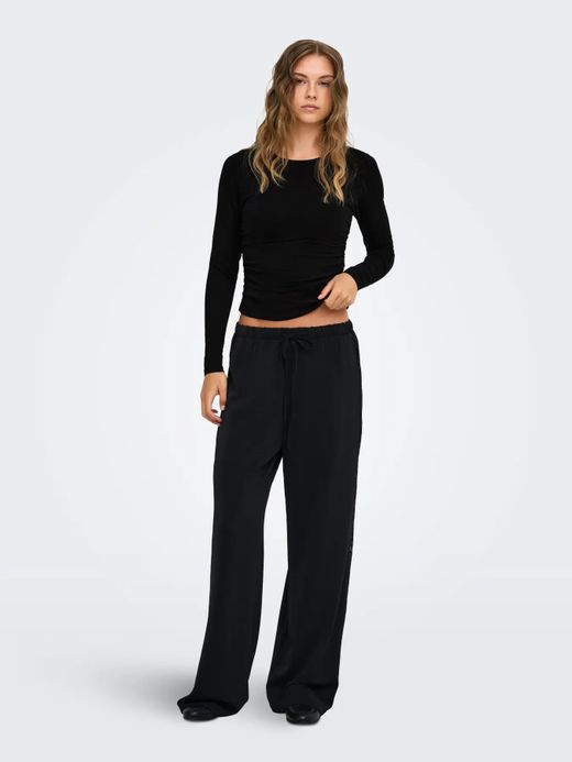 Camiseta m/l con detalle fruncido Only Black