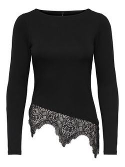 Camiseta m/l con detalle puntilla Only Black