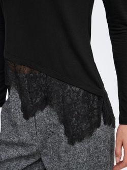 Camiseta m/l con detalle puntilla Only Black
