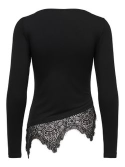 Camiseta m/l con detalle puntilla Only Black