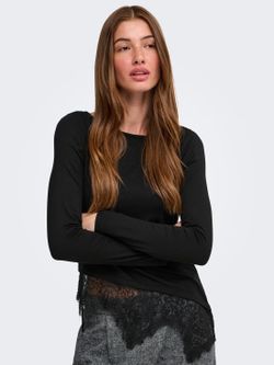 Camiseta m/l con detalle puntilla Only Black