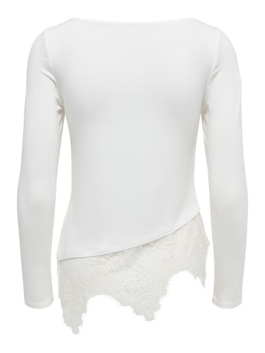 Camiseta m/l con detalle puntilla Only Cloud Dancer