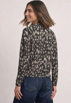 Camiseta m/l con estampado abstracto bicolor Street One Black