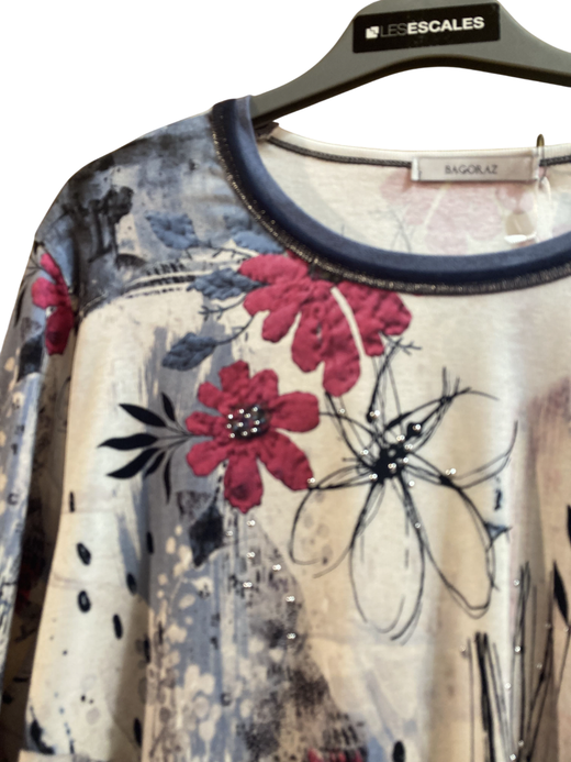 Camiseta m/l con estampado floral multicolor Bagoraz Blue