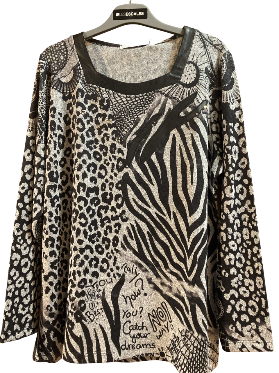 Camiseta m/l con estampado leopardo & zebra Bagoraz Grey 3