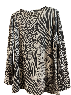 Camiseta m/l con estampado leopardo & zebra Bagoraz Grey