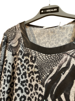 Camiseta m/l con estampado leopardo & zebra Bagoraz Grey