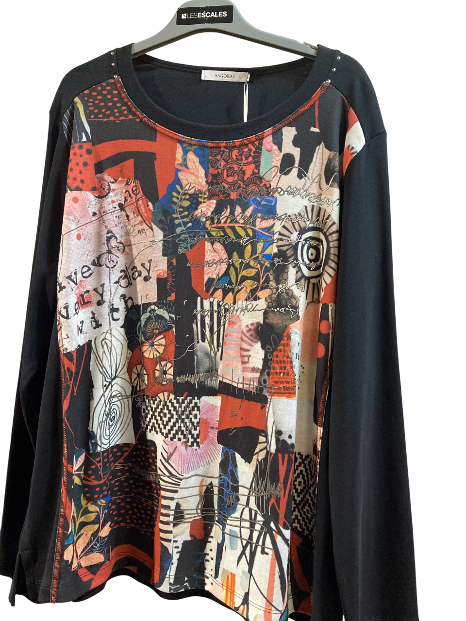 Camiseta m/l con estampado multicolor Bagoraz Black 3