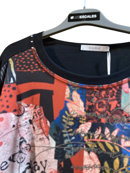 Camiseta m/l con estampado multicolor Bagoraz Black
