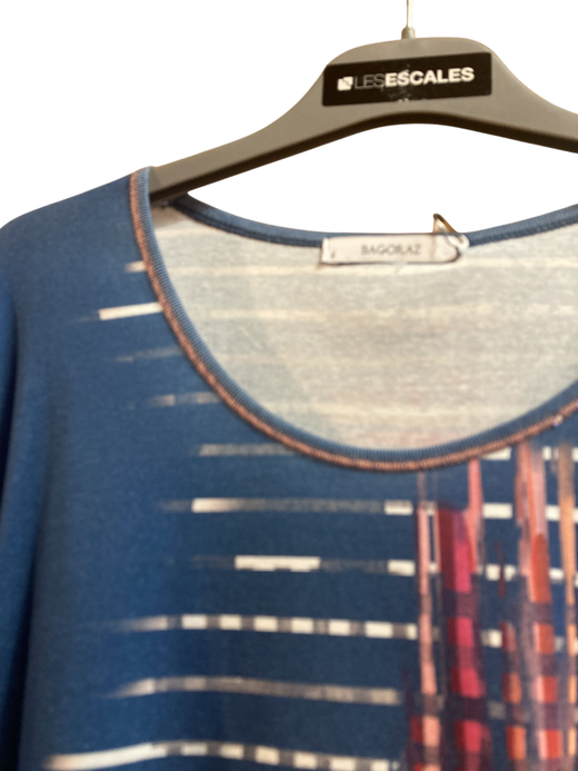 Camiseta m/l con estampado multicolor Bagoraz Blue