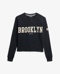 Camiseta m/l con letras Brooklyn Superdry Eclipse Navy