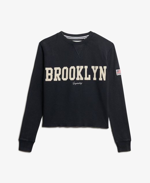 Camiseta m/l con letras Brooklyn Superdry Eclipse Navy
