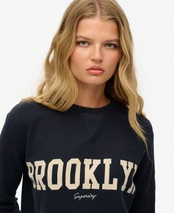 Camiseta m/l con letras Brooklyn Superdry Eclipse Navy