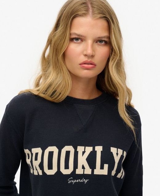 Camiseta m/l con letras Brooklyn Superdry Eclipse Navy