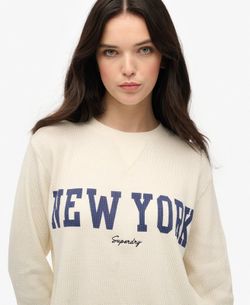 Camiseta m/l con letras New York Superdry Desert Sage
