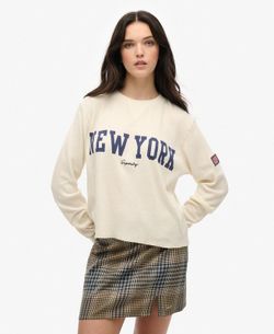 Camiseta m/l con letras New York Superdry Desert Sage