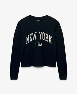 Camiseta m/l con letras New York Superdry Eclipse Navy