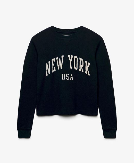 Camiseta m/l con letras New York Superdry Eclipse Navy