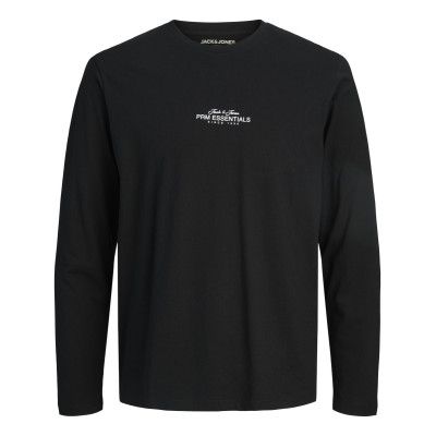 Camiseta m/l con letras prm essentials Jack & Jones Black
