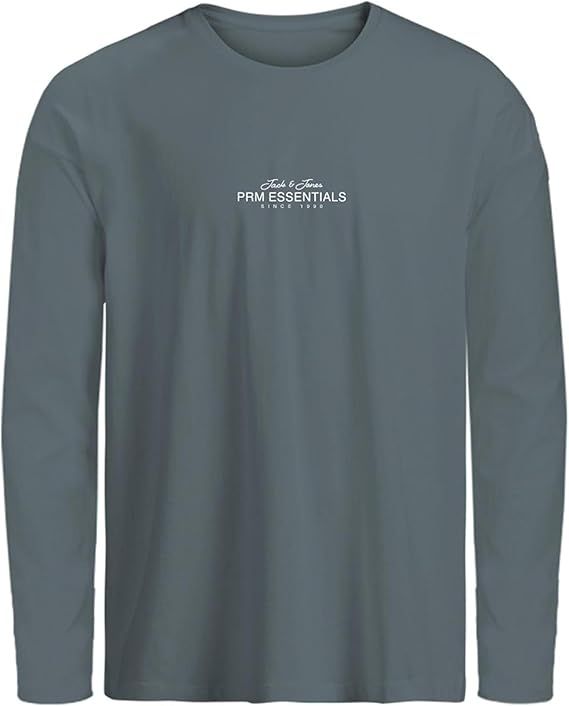 Camiseta m/l con letras prm essentials Jack & Jones Goblin Blue 4XL