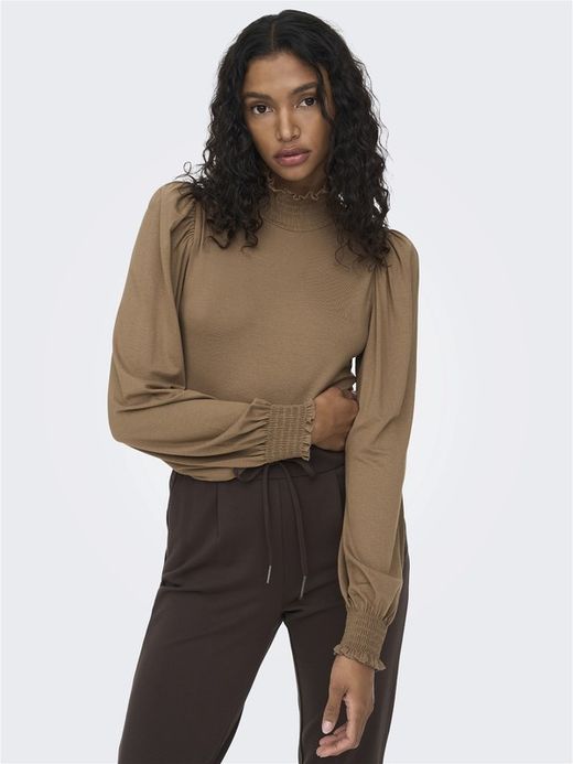 Camiseta m/l con manga abullonada Only Toasted Coconut