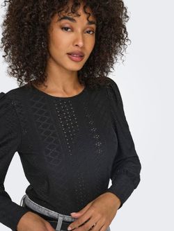 Camiseta m/l con microcalado Only Black