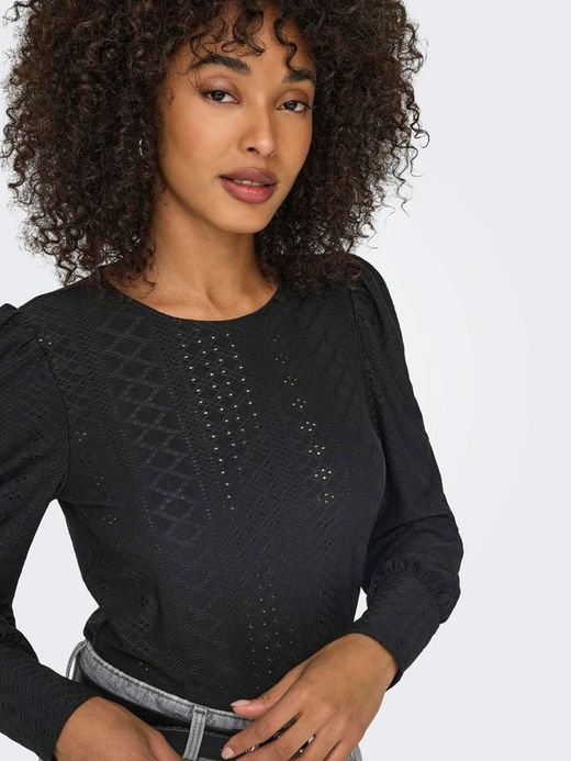 Camiseta m/l con microcalado Only Black