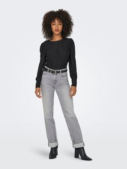 Camiseta m/l con microcalado Only Black