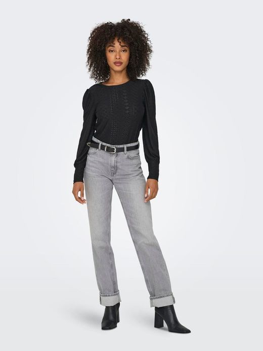 Camiseta m/l con microcalado Only Black