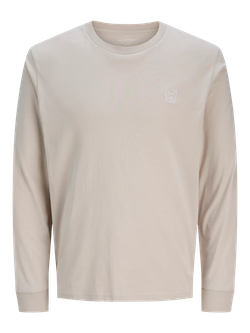 Camiseta m/l con pequeño logo bulldog bordado Jack & Jones Moonbean