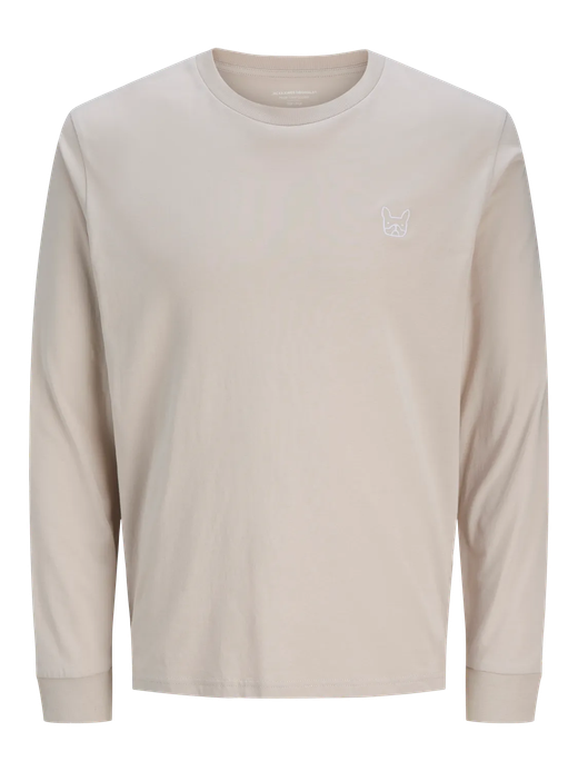 Camiseta m/l con pequeño logo bulldog bordado Jack & Jones Moonbean