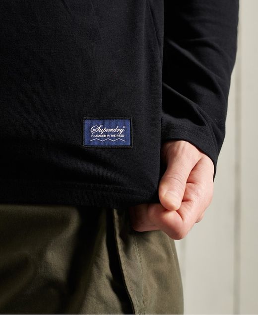 Camiseta m/l con print branding espalda Superdry Black