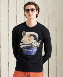 Camiseta m/l con print ola multicolor Superdry Black
