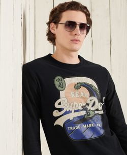 Camiseta m/l con print ola multicolor Superdry Black