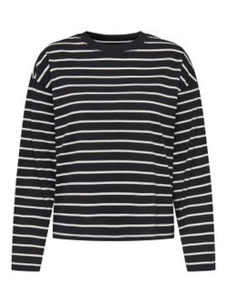 Camiseta m/l con rayas monocolor Only Black