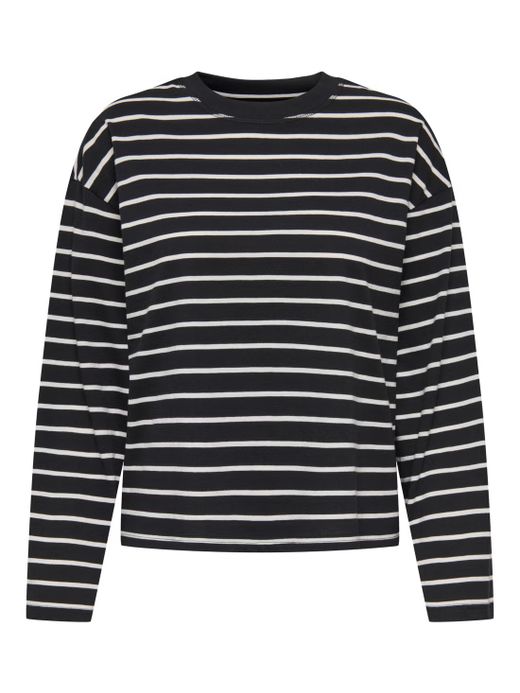 Camiseta m/l con rayas monocolor Only Black