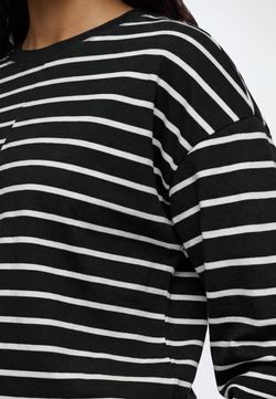 Camiseta m/l con rayas monocolor Only Black