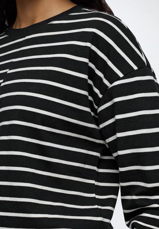 Camiseta m/l con rayas monocolor Only Black