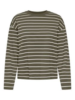 Camiseta m/l con rayas monocolor Only Cardamoon Seed