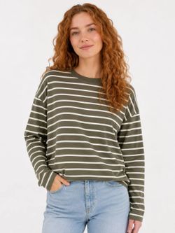 Camiseta m/l con rayas monocolor Only Cardamoon Seed