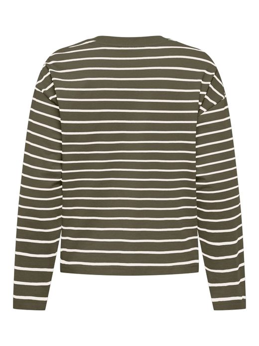 Camiseta m/l con rayas monocolor Only Cardamoon Seed