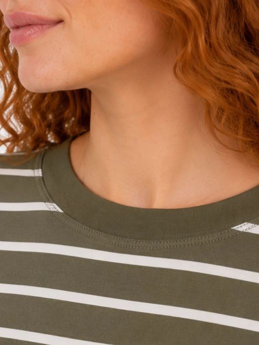 Camiseta m/l con rayas monocolor Only Cardamoon Seed