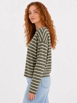 Camiseta m/l con rayas monocolor Only Cardamoon Seed