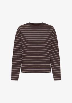 Camiseta m/l con rayas monocolor Only Coffee