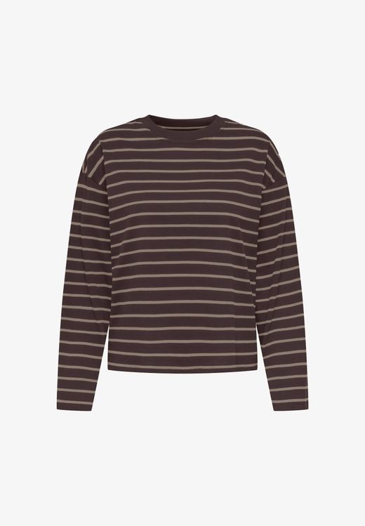Camiseta m/l con rayas monocolor Only Coffee