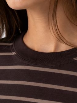 Camiseta m/l con rayas monocolor Only Coffee