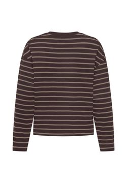 Camiseta m/l con rayas monocolor Only Coffee